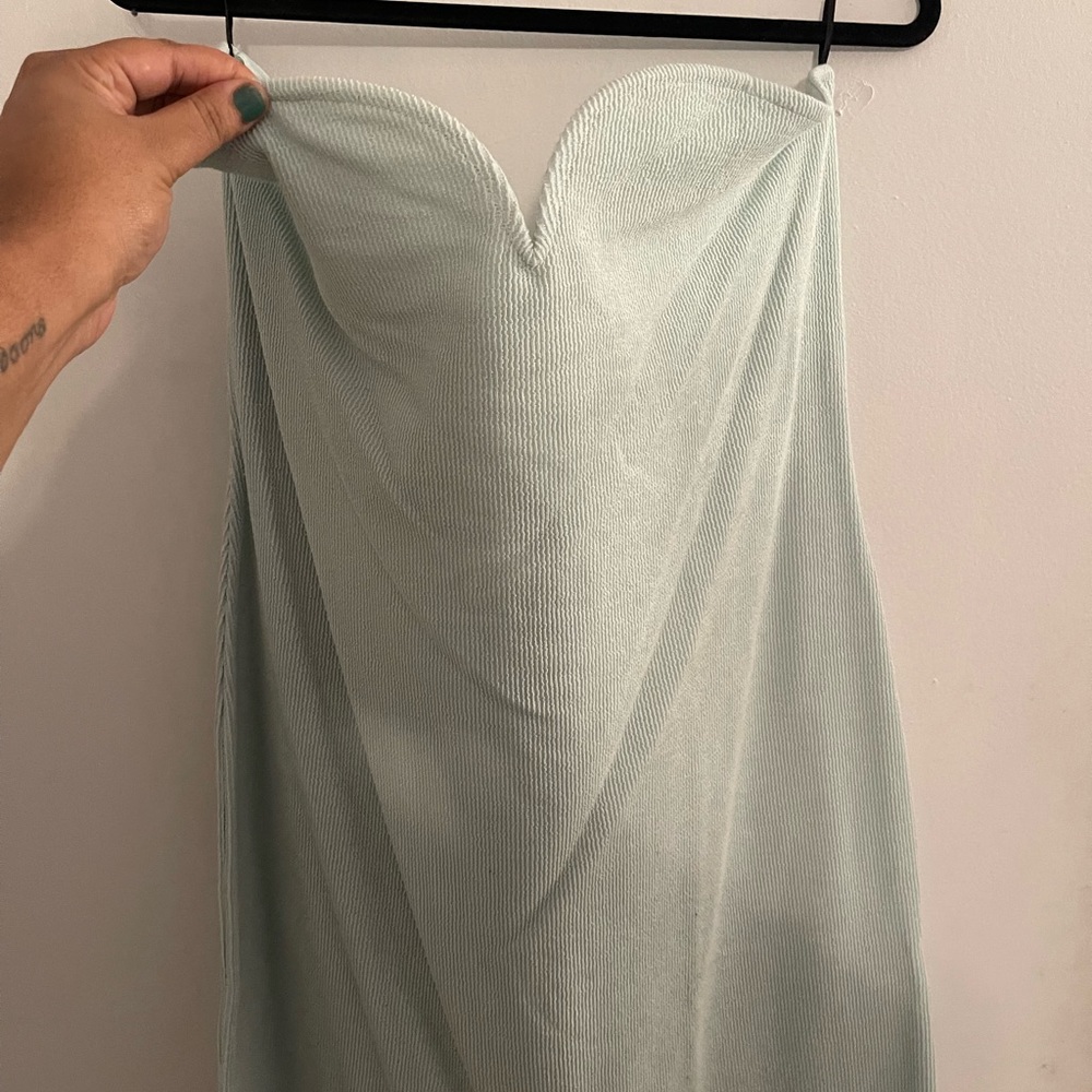 Teal sweetheart neckline dress